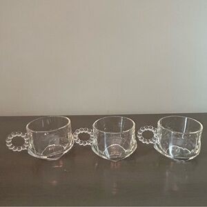 Set of 3 Vintage Hazel-Atlas Glass Company Orchard Crystal Glasses